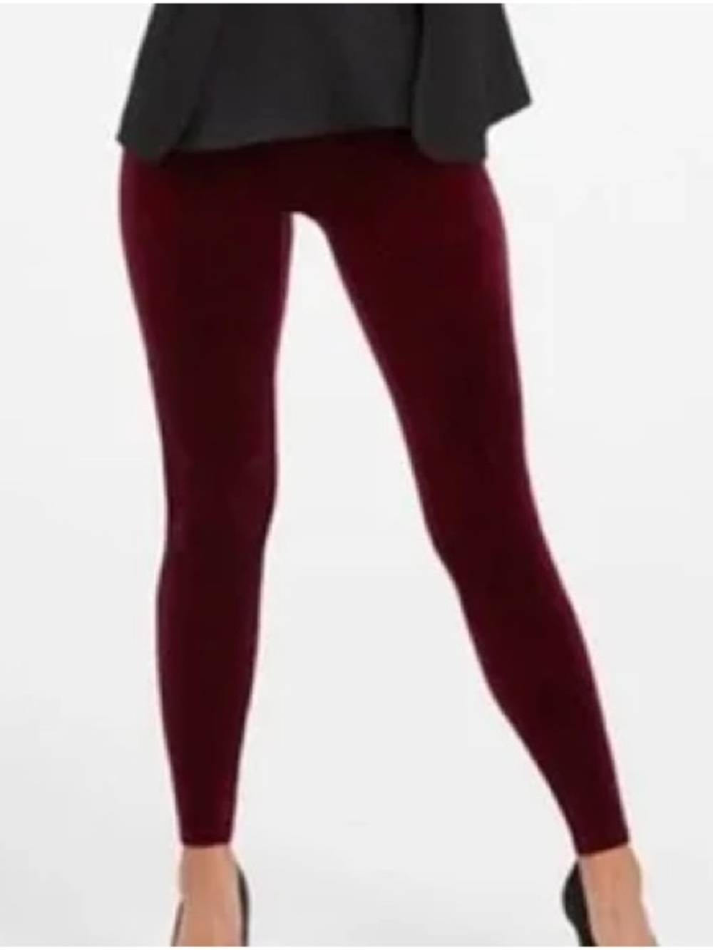 Spanx red velvet leggings size large
